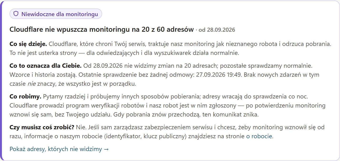Komunikat o zabezpieczeniu serwisu: co się dzieje, co to oznacza, co robimy i czy musisz coś zrobić.